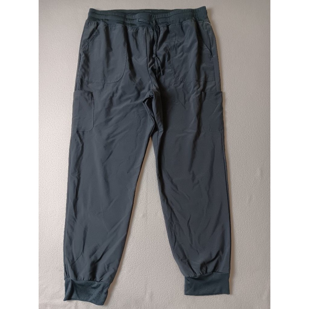 ScrubAid Performance Mens XL Jogger Scrub Pants Gray Cargo Pockets Drawstring